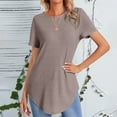 thumbnail image 3 of Mittory Womens Oversized T Shirts Summer Ribbed Knit Cuffed Short Sleeve Tunic Tops Casual Loose Fit Tees, 3 of 7