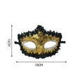thumbnail image 3 of Xfvqtps Unisex Masquerade Mask for Parties Celebrations Lace Sequin Rhinestone Half Face Mask Ball Mask Party Accessory Blue, 3 of 4