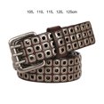 thumbnail image 3 of Baohd Authentic Leather Belt Unisex For Punk Rock Style Lovers Versatile Authentic Hip Hop Belts For Men coffee 105cm 1Set, 3 of 6