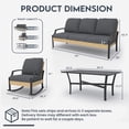 thumbnail image 2 of YODOLLA Outdoor Patio Conversation Set, Dark Grey All-Weather Wicker Furniture Set with Rocking Chair for Porch or Garden, 2 of 9