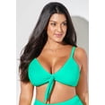 thumbnail image 2 of Swimsuits for All Women's Mentor Tie Front Bikini Top, 2 of 5