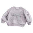 thumbnail image 3 of Gubotare Kids Crewneck Sweatshirt Toddler Baby Girls Birthday Outfit Baby Party Sweatshirt Long Sleeve Shirt 3T 4T(Grey, 3-4 Years), 3 of 9