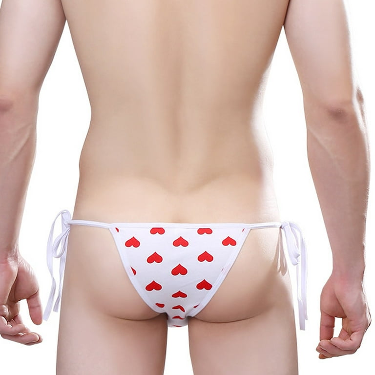 PMUYBHF Underwear Men Boxer Men's Valentine's Day Underwear Love Heart  Printed underpants Men's Thong Underwear Christmas 