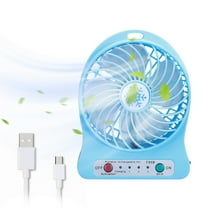 Hiroekza Portable Small Desk Fan, Mute Snowflake Fan With LED Lantern, Three Gear Indicator Light, 1200mAh Rechargeable Battery Operated USB Fan, For Office, Bedroom