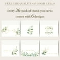 Gooji Greenery Thank You Cards 4x6 Bulk 36-Pack with Matching Envelopes ...
