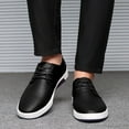 thumbnail image 6 of Santimon Breathable Leather Shoes Men Casual Shoes Non-Slip Sneakers Black 13 US, 6 of 7