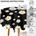 thumbnail image 6 of Daisy Flower Tablecloth, Cartoon Black Floral Modern Pattern Party Table Cover for Party Kitchen Dinning 60x60nch, 6 of 6