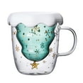 thumbnail image 2 of Ludlz 300ml Snowflake Clear Glass Coffee Cup Whiskey Beer Double Layer Mug Drinkware, 2 of 7
