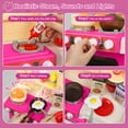 thumbnail image 5 of Wisairt Play Kitchen Set, 2.7FT Tall Kids Play Kitchen w/ Realistic Lights Sounds Simulation Spray for Toddlers Girls Boys Gift, Pink - 26x9.4x32.7in, 5 of 6
