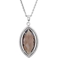 thumbnail image 1 of Sterling Silver 20 X 10mm Marquise Smoky Quartz Rope-Styled 18" Necklace in Sterling Silver, 1 of 1