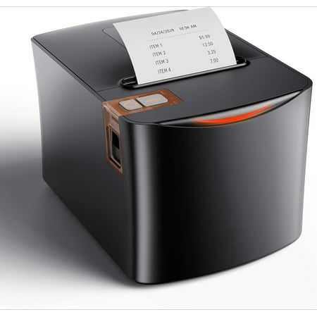Thermal Receipt Printer, 80mm High-Speed POS Printer with Auto Cutter, 250mm/s, Ideal for Kitchen & Small Business, Compatible with Windows, Linux, MacOS