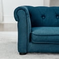 thumbnail image 4 of Hassch Pet Couch Bed, Contemporary Linen Fabric Elevated Dog Sofa for Medium/Large Dogs, 250lbs Loading Pet Lounging Bed, 40"L x 23"W x 14"H, Blue, 4 of 10