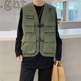 thumbnail image 1 of Chaleco de trabajo funcional y fino de verano para hombre, marca de moda, con múltiples bolsillos, holgado, estilo urbano, chaleco táctico, chaqueta sin mangas, 1 of 6