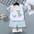 thumbnail image 2 of HCNTES Toddler Baby Boy Summer Outfit Funny Letter T-Shirts Top Shorts Set Infant Boy Summer Clothes(18-24 Months,a296-White), 2 of 4
