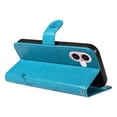 thumbnail image 3 of Allyechgroup Wallet Case for Apple iPhone 16 Plus, Butterfly Floral Embossed Premium PU Leather Shockproof Flip Stand Cards Slots Hand Wrist Phone Case for Apple iPhone 16 Plus, Blue, 3 of 7