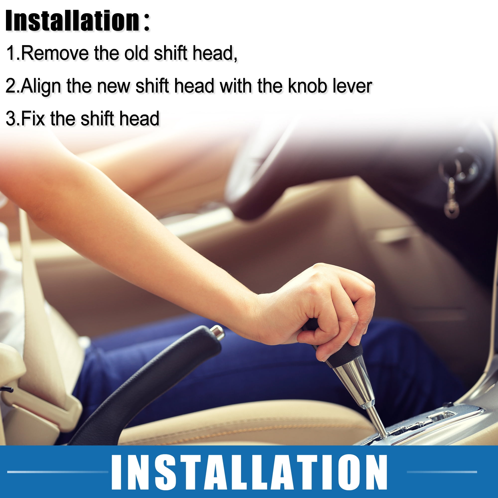 Auto Gear Shift Knob Handle with Button Automatic Transmission Shift Knob for Ford Focus 2005-2012