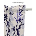 thumbnail image 5 of Blakc Grey Blue Branches Linen Curtain Valance for Bedroom/Bathroom/Kitchen/Office/Living/Dining Room Window,Watercolor Botanical Rustic Abstract Rod Pocket Topper Decorative Cafe Drapes Panel 42x12, 5 of 6