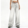 thumbnail image 2 of Yangnuo Women High Waist Pleated Gradient Washed Wide Leg Jeans Loose Fit Casual Denim Long Pants With Pockets, 2 of 5