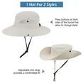 thumbnail image 5 of ASTRAEA Womens Sun Hat with Ponytail Hole, UV Protection Safari Summer Cap, Foldable Wide Brim Beach Fishing Hat for Outdoor, Beige, 5 of 8