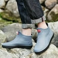 thumbnail image 3 of Men's Ankle Deck Boots Waterproof Slip On Fishing Rain Boots Comfortable Non Slip Rubber Garden Shoes, 3 of 7