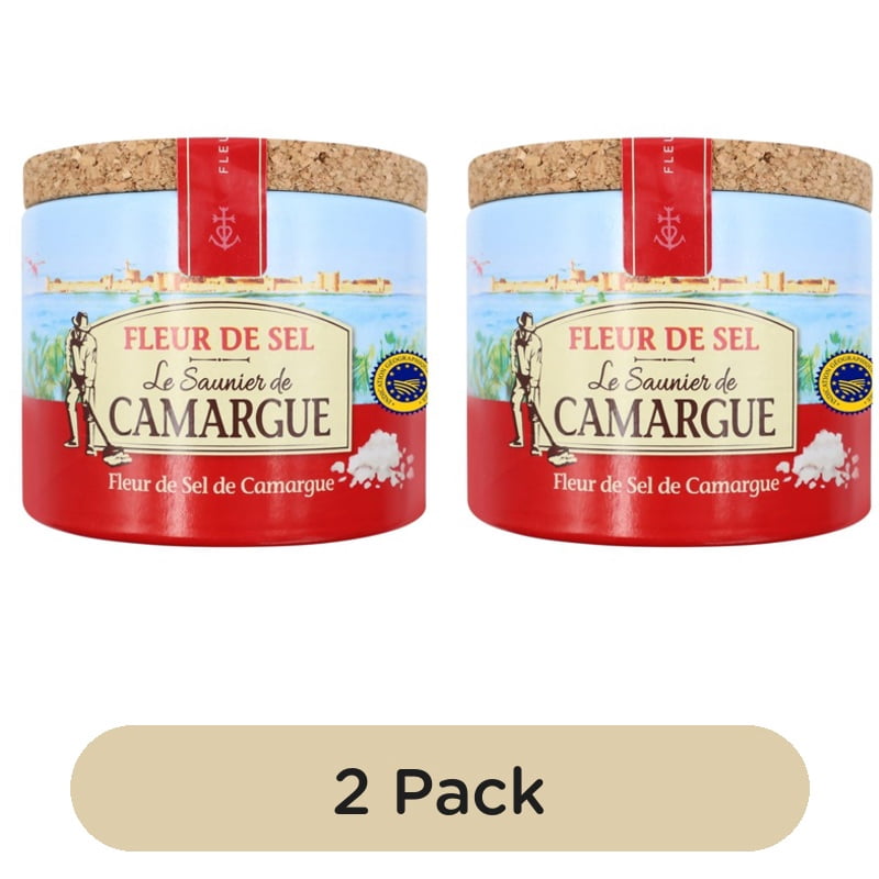 Saunier de Camargue Fleur de Sel Natural Sea Salt 125g, British Import (Pack of 2)