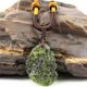 thumbnail image 1 of Cadena de eslabones con extensión de plata de ley N2326 Yashi collar de cristal verde moldavita natural, 1 of 4