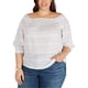 thumbnail image 1 of INC Blusa con hombros descubiertos para mujer, blanco, 1X, 1 of 1