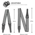 thumbnail image 3 of Bass Guitar Strap, Guitar Strap, Electric and Acoustic Guitar Straps - Durable Nylon Checkered Guitar Shoulder Strap with Leather Ends (Black and White Checkered), 3 of 9