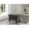 thumbnail image 6 of Passion Furniture Newbury Black Faux Leather Upholstered Ottoman, 6 of 6
