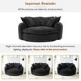 thumbnail image 6 of Oversized Chaise Lounge Chair Indoor, 60" Round Chenille Deep Seat Cloud Couch with Dual-Layer Cushion, Sleeper Boneless Couch Accent Chair for Living Room, Black, 6 of 9