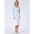 thumbnail image 4 of DARING DIVA Solid Color Long Sleeves Blouse S Light Blue, 4 of 6