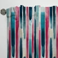 thumbnail image 3 of Designart "Striped Pattern With Blue And Pink Paint" Striped Blue, Pink Curtain 1 Panel, 3 of 6