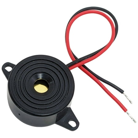 Piezo Indicator with Wire Leads 2-30V DC 80db, 0.9" Diameter, 0.5" Height