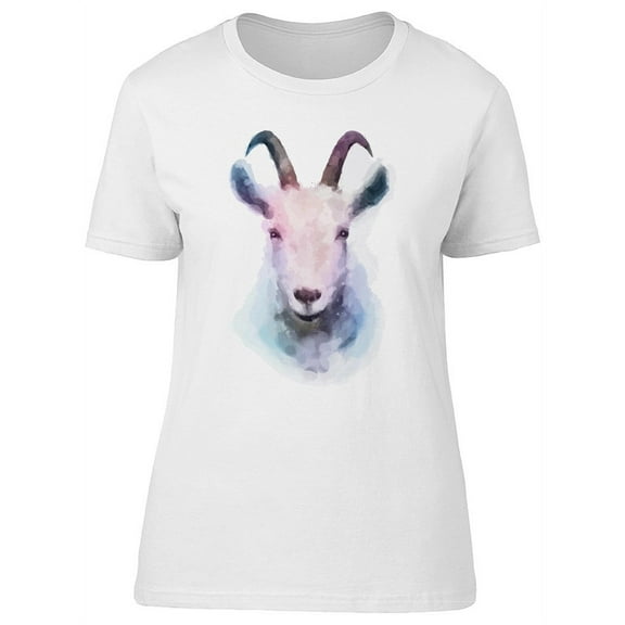 Watercolor Goat Sketch T-Shirt Women -Image by Shutterstock, Female Large