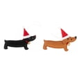 thumbnail image 2 of 2 colgantes creativos de Navidad con forma de perro salchicha, decoraciones navideñas artesanales marrón y negro Fernando Colgante, 2 of 7
