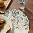 thumbnail image 3 of Green Brown Botanical Round 13 Inch Placemats Set of 4, Farmhouse Eucalyptus Leaves Rustic HeatResistant Non Slip Place Mats for Dining Table, Wipeable Braided Kitchen Table Mats for Housewarming, 3 of 9