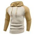 thumbnail image 3 of MHFRRA Sudadera con Capucha Informal de Manga Larga con Cuadros Pequeños y Bloques de Color para Hombre Amarillo, 3 of 3
