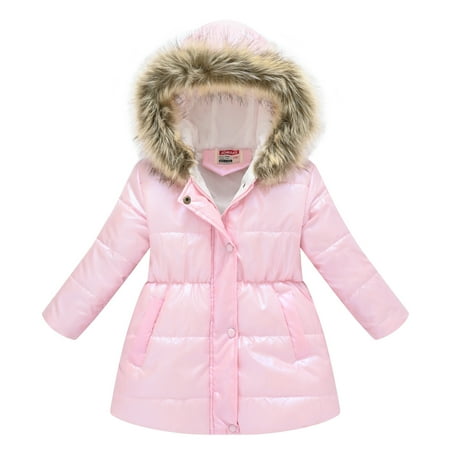 

SUWHWEA Toddler Baby Boys Girls Solid-color Jacket Hoodies Tops for Kids Winter Thick Warm Windproof Plush Collar Coat Outwear Jackets in season Fall savings on Clearance