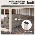 thumbnail image 6 of Einfach Queen Bed Frame with Ample Under-Bed Storage Space, Heavy Duty, No Box Spring Needed, Cream White, 6 of 10