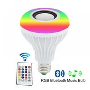 Party Music LED Light Bulb with Built-in Bluetooth Speaker, E27 Screw Base, Remote Control RGB Color Changing for iOS & Android Phones