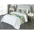 thumbnail image 3 of Ethnic Bed Runner Set, Watercolor Folk Floral Ornament Tie Dye Look on Creamy Neutral Backdrop, Decorative Bedding Scarf & 2 Pillow Shams for Hotels Homes, Queen, Jade Green Plum Mustard, by Ambesonne, 3 of 3