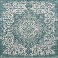 thumbnail image 2 of Jill Zarin Outdoor Collection Area Rug - Dubai (10' 8" Square Teal/Ivory), 2 of 8