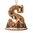 thumbnail image 5 of Gingerbread House Letter Christmas Ornament 3.15in Personalized Acrylic Xmas Tree Hanging Pendant DIY Custom 26 Alphabet Keepsake for Home Holiday Decor Gifts for Family Friends, 5 of 7