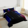 thumbnail image 3 of jejeloiu Modern Geometric Stripes Queen Comforter Set,Black Blue Red Bedding Comforter Set For Girls Kids Reversible 3-Piece, 3 of 8