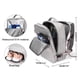 thumbnail image 4 of Mochila de compras Mochila de moda ligera Bolsa de equipaje de viaje (Gris), 4 of 9