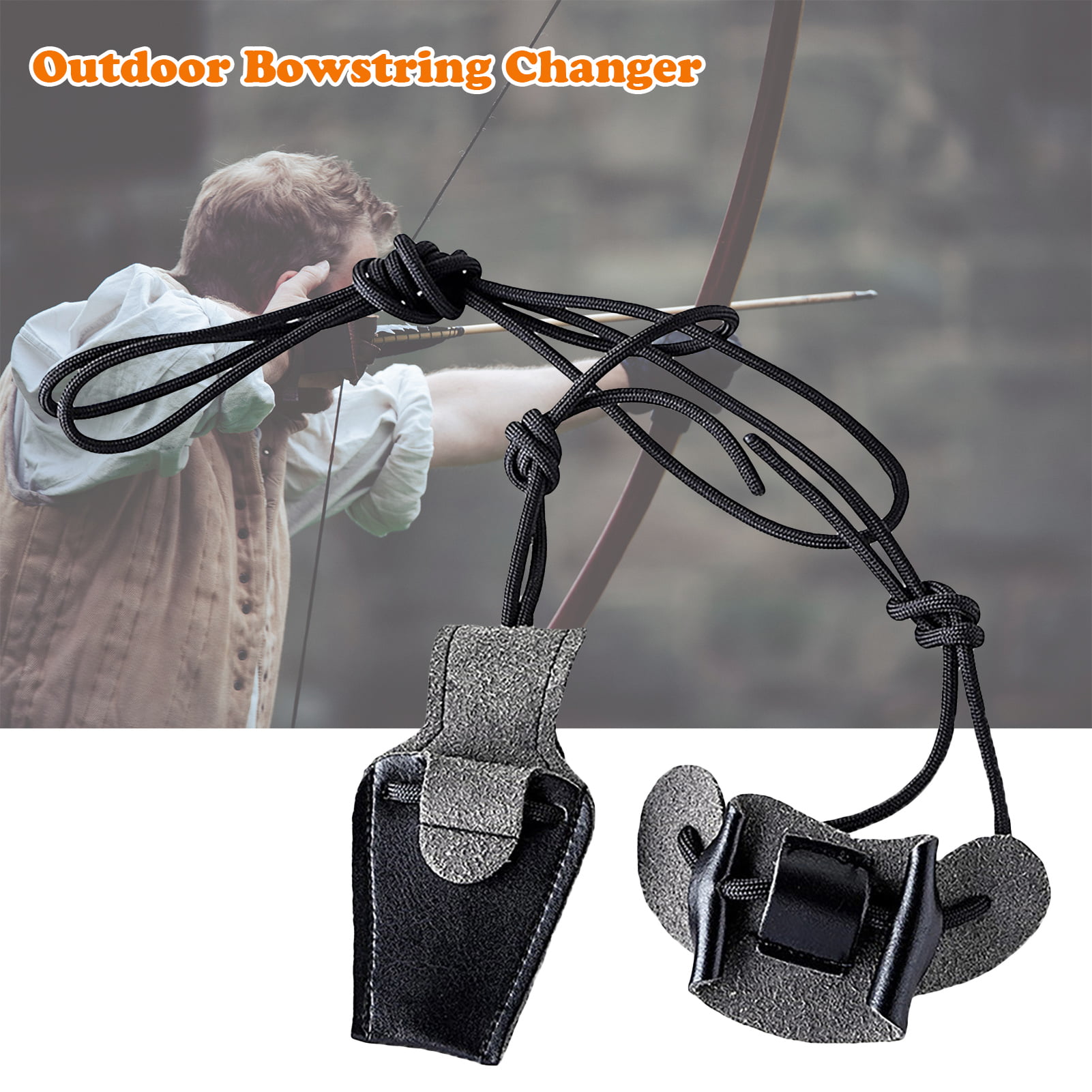 Bow And Arrow Winding Rope,Outdoor Archery Accessories,Traditional Bow Recurve Bow Winding Rope,Cowhide Archery Equipment