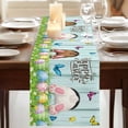 thumbnail image 3 of Table Runners 70 Inches Long Dress Scarves, Easter Farmhouse Coffee/Dining/Kitchen Table Decor, Holiday Table Runner, Spring Easter Eggs Bunny Farmhouse Wooden Grain 13x70 Inch, 3 of 9
