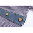 thumbnail image 3 of Women'S Denim Patchwork Sweater Cardigan With Ribbed Knit Notched Collar Loose Fit Tummy Control Tops, 3 of 11