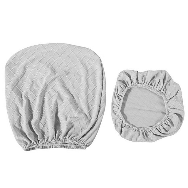 Inteprter Paquete de 2 fundas para sillas de oficina de tipo dividido, resistentes al desgaste, desmontables, lavables, para decoración del hogar, funda Decoración del hogar Plata Inteprter HA011226-08
