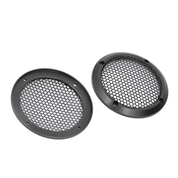 2 Cubias para parrilla de Altavoz de Coche, Protector de Cubierta de Subwoofer Decorativo de Malla Redonda de Aluminio de Hierro Con 8 Tornillos de 97 mm, Para Altavoces,